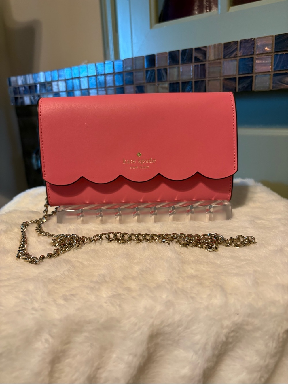 kate spade Pink Scalloped Flap Chain Crossbody